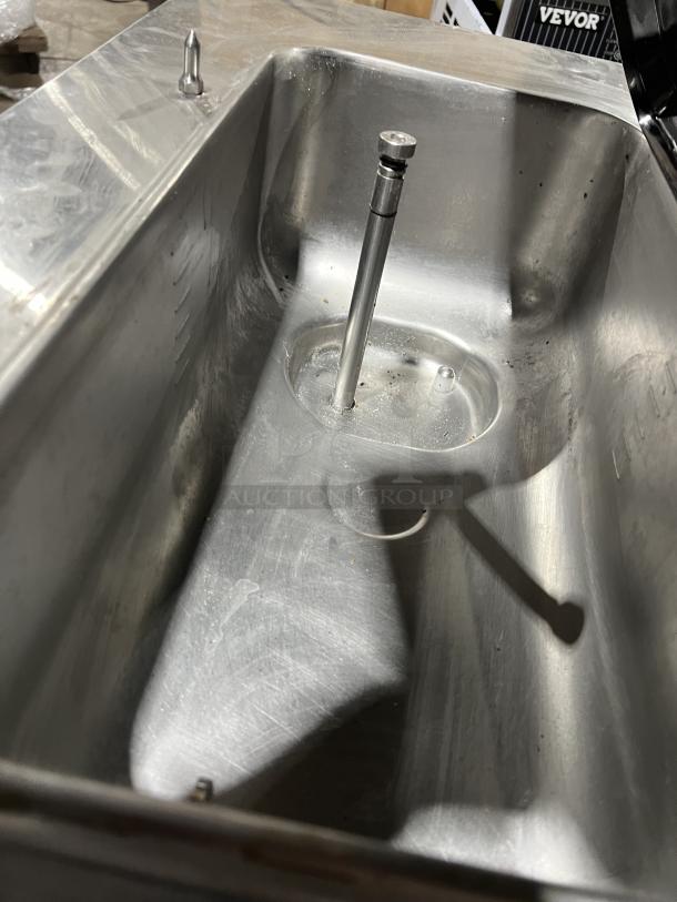 Taylor Flavor Burst C707-27 frozen yogurt machine interior; stainless steel finish, digital temp indicator.