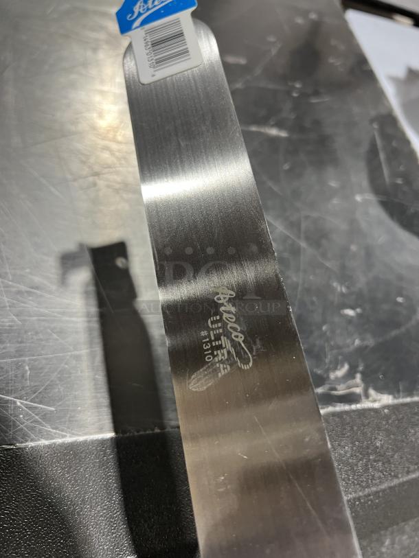 NEW Ateco Ultra Series 10" stainless steel spatula, model 1310, with black grip handle, factory sealed.
