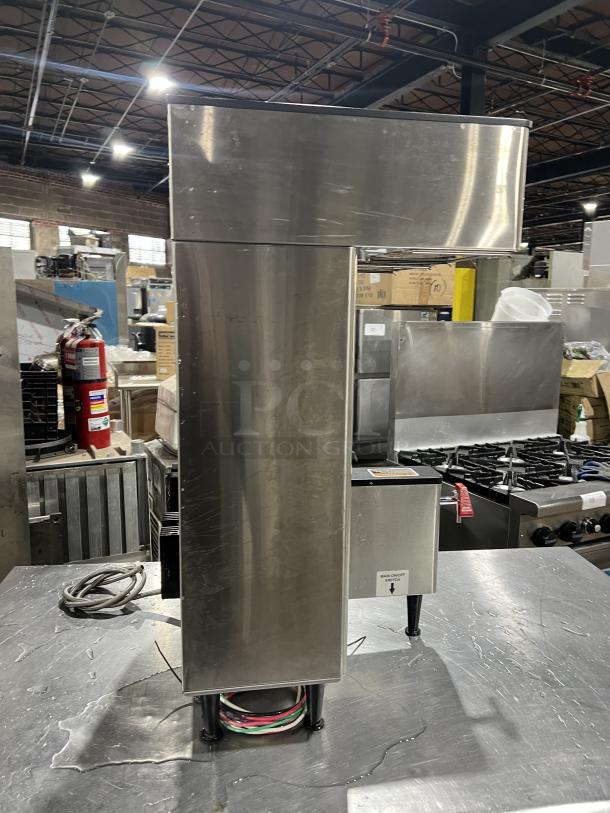 Bunn DUALTFDBC ThermoFresh dual coffee brewer, stainless steel, hot water dispenser, digital controls, on legs, commercial use.