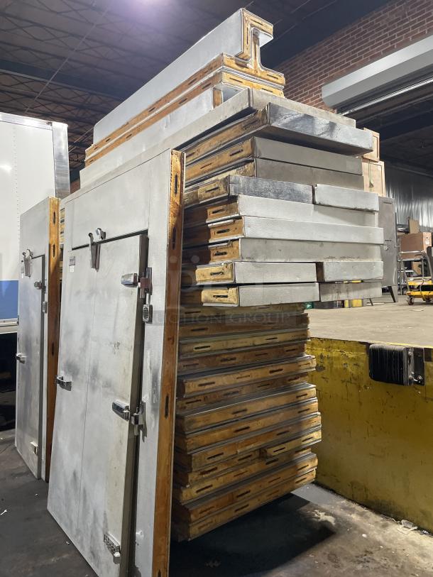 Tafco stainless steel 12'x18' walk-in prep cooler/freezer panels with floor, door model DJ48, box model 11-10-F-TPR.