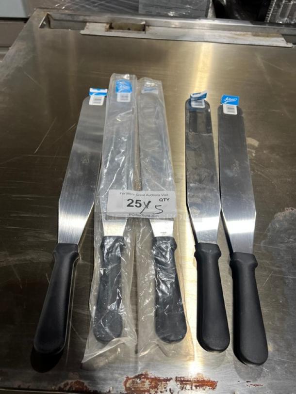 Ateco Ultra Series 14" stainless steel straight spatula, black grip handle, model 1314, new condition, in packaging.