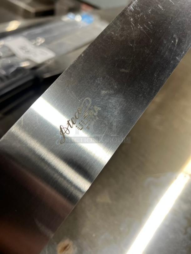 Ateco Ultra Series 14" stainless steel spatula, model 1314, with black grip handle, new condition, branding visible.