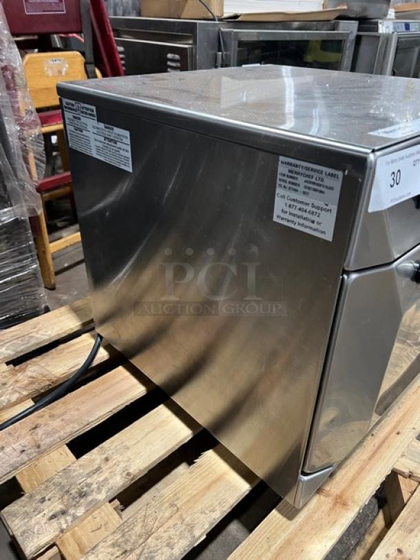 Merrychef eikone4 stainless steel rapid cook convection oven, digital touch controls, 208/240V, good condition, labels intact.