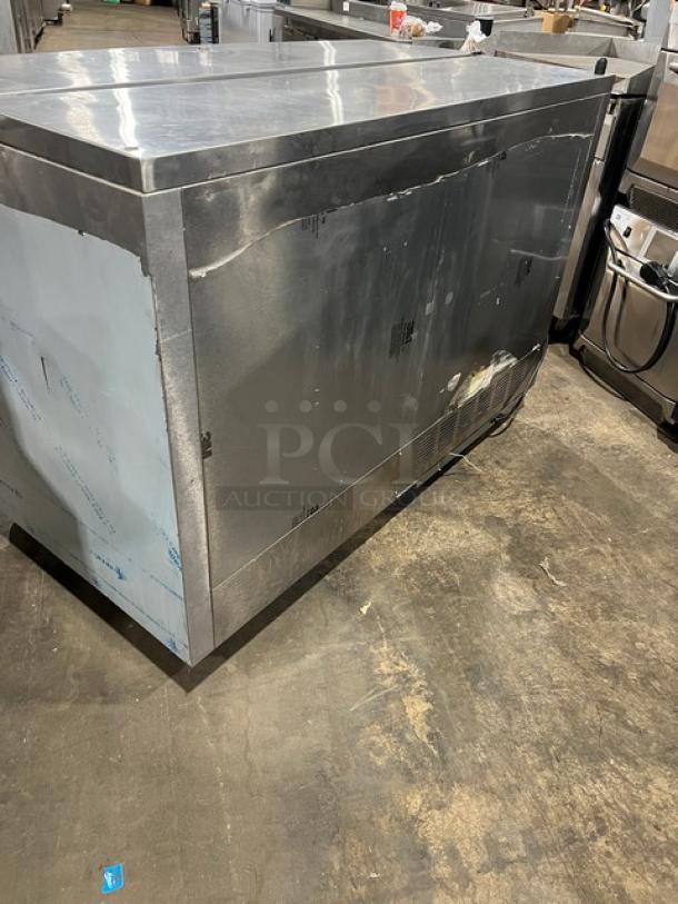 Beverage-Air SM58NS Commercial Milk Cooler in stainless steel, features poly-coated racks, electric powered, 115V 1 Phase.