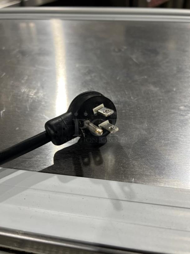 Beverage-Air SM58N-S stainless steel milk cooler, electric, with poly-coated racks. Visible plug for 115V, 1 phase power.