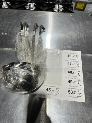 Adcraft Commercial Stainless Steel 24 Oz. Ladle, Model LAD-24, wrapped in plastic, new condition, tags visible.