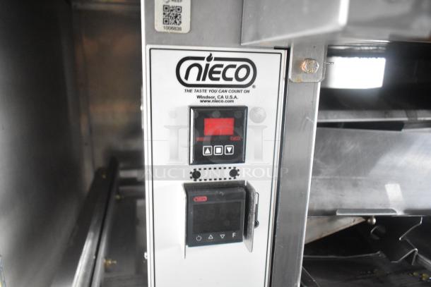 Nieco charbroiler control panel in Burger King mobile kitchen, featuring digital controls and branded labels.
