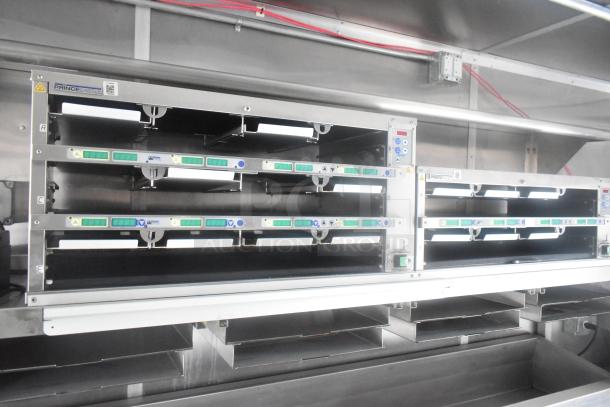 Interior of 24' Burger King mobile kitchen trailer, showing Prince Castle food warmers.