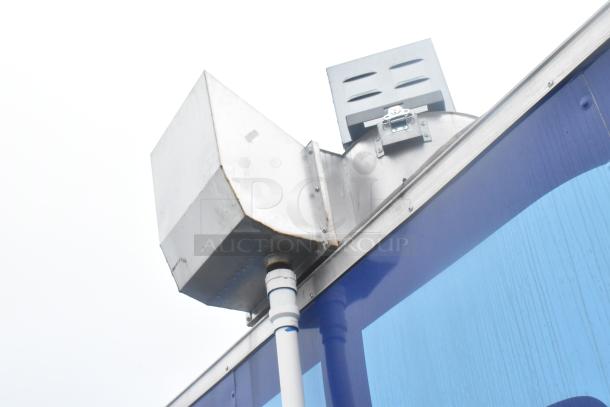 Exterior vent on 24' Cruising Kitchens Burger King fast food trailer, featuring stainless steel construction.