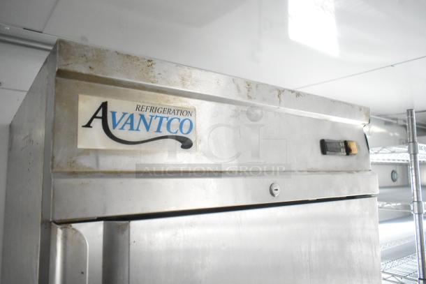 Avantco commercial refrigerator in Southern Dimensions 24' food trailer. Stainless steel, visible wear, ideal for retail or catering.