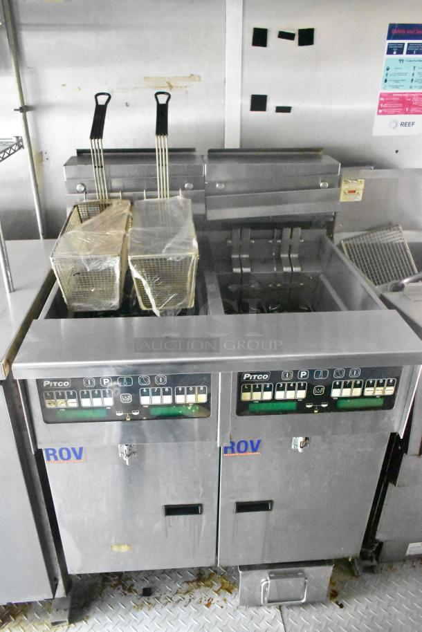 Cruising Kitchens 24' food trailer with dual Pitco fryers, commercial-grade equipment, and stainless steel finish.