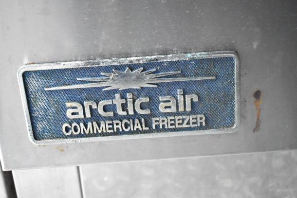 Arctic Air commercial freezer label on Cruising Kitchens 24' food trailer. Features high-grade, durable design.