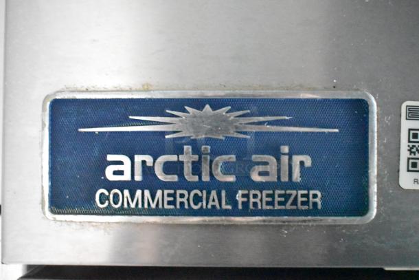 "Label of Arctic Air Commercial Freezer on Cruising Kitchens 24' food trailer, new in 2019, equipped for diverse food concepts."