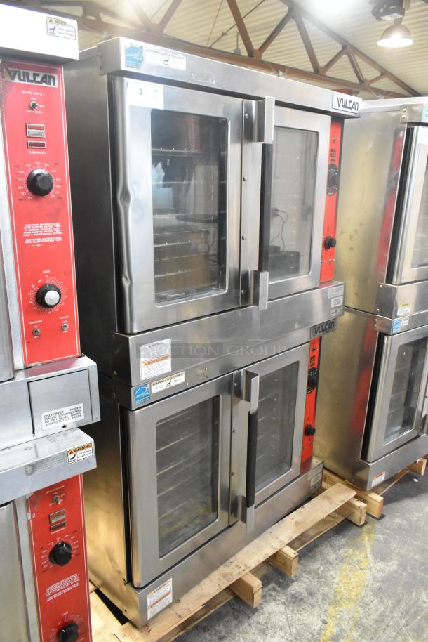 Vulcan VC6GD-SEFCAM5 stainless steel commercial convection oven with view-through doors and thermostatic controls.