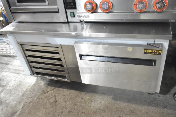 2023 Cooltech CUST-48LB stainless steel chef base on casters, single door, 115V, 1 phase, commercial use, USA made label.