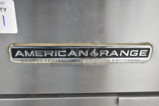 2019 American Range AF-35/50 stainless steel deep fryer, 40,000 BTU, with 2 metal fry baskets, on commercial casters.