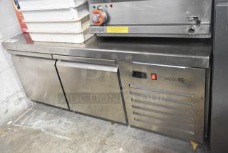 Aspes Stainless Steel Commercial Undercounter 2 Door Cooler, 120/208V, 1 Phase, with digital display and Aspes logo.