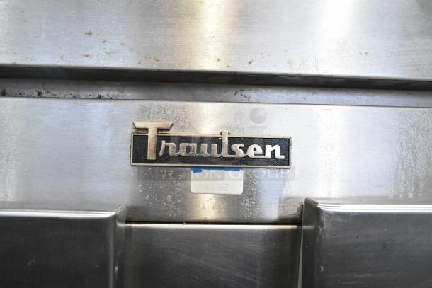 Traulsen AHT 2-32 WUT stainless steel 2-door cooler, good condition, visible branding, commercial kitchen use.