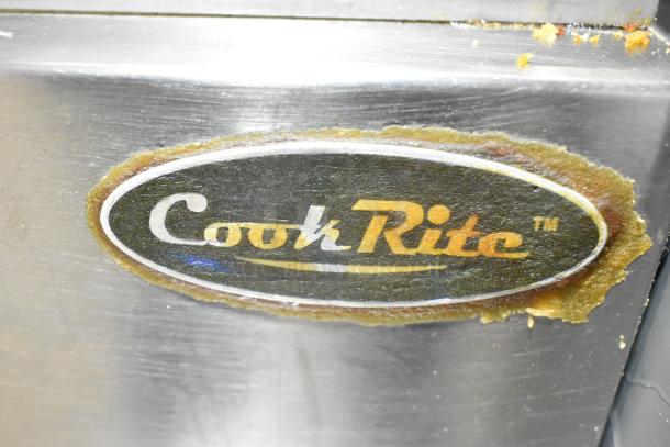 Cookrite stainless steel commercial gas deep fat fryer, featuring branded logo, slightly worn condition, durable construction.