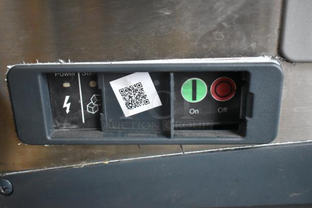 2023 Scotsman FS1222A-32B Stainless Steel Ice Head, 208/230V, 1 phase. Features power, status symbols, and a QR code.