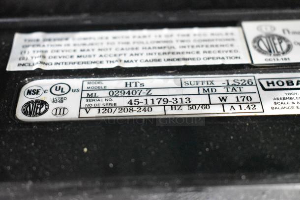 2017 Hobart HTi-LS26 metal countertop scale with label printer, tested and working, 120/208-240 volts, model HTs-LS26.
