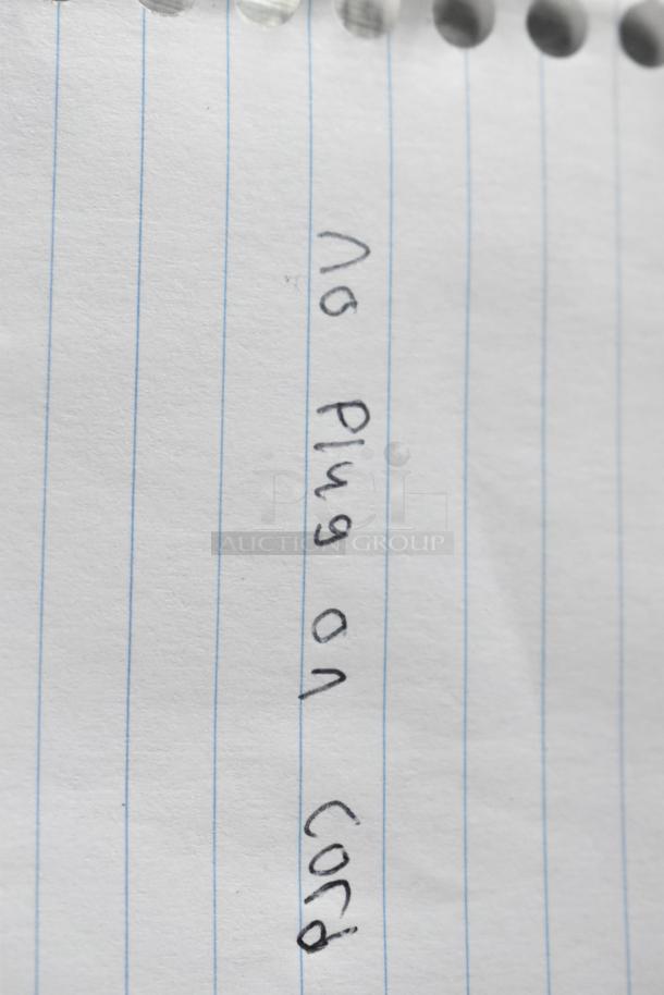 2017 Hobart HTi-7LH26 metal countertop scale w/ label printer, cut power cord, untested. 120/208-240V, 1 Phase.