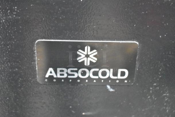 Absocold ARD298CB10R Mini Cooler with freezer, 115 volts, 1 phase. Features Absocold logo on black surface.
