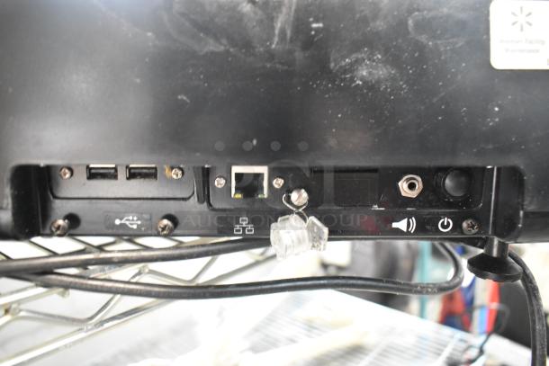 2017 Hobart HTi-7LH26 metal countertop scale with label printer. Missing plate, does not power on. Ports and power button shown.