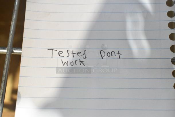 2017 Hobart HTi-7LH26 countertop scale with label printer, missing plate, non-functional, tested and does not power on.