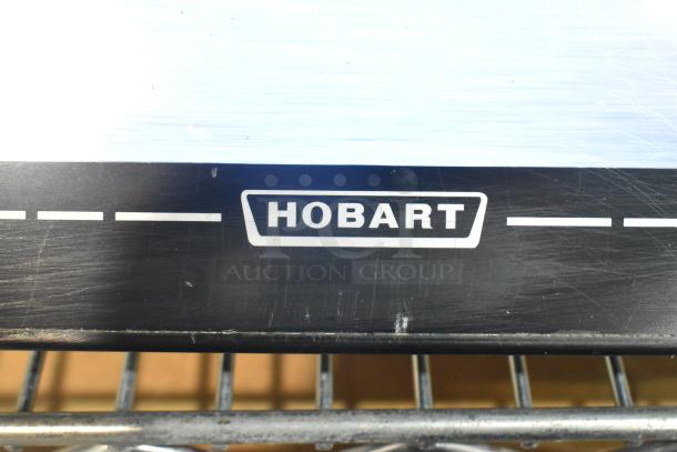 2017 Hobart HTi-7LH26 metal countertop scale with label printer, black surface, missing plate. Tested, working condition.