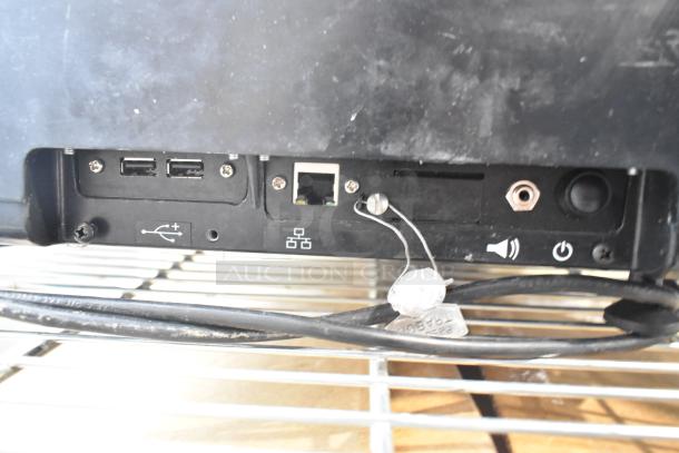 Back panel of 2017 Hobart HTi-7LH26 metal countertop scale, showing ports and connections. Missing plate. Tested and working.