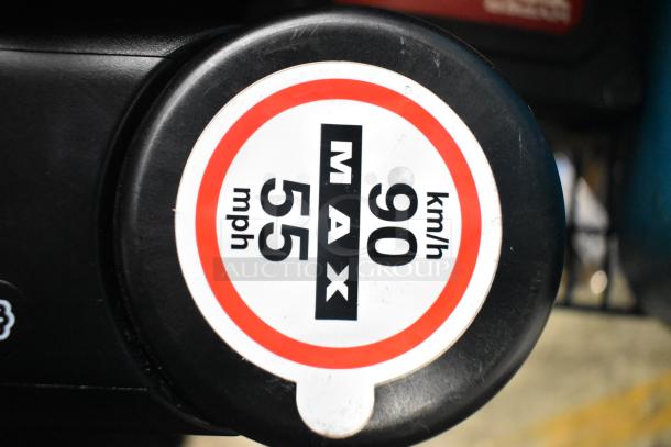 Assorted tier lot with portable DVD player, DVDs, markers, tools, and Amerex fire extinguisher. Speed limit label shown.