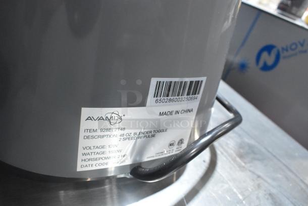 Brand new AvaMix 928BL2T48 2 hp commercial blender with 48 oz. Tritan container. Features toggle control, 120V.