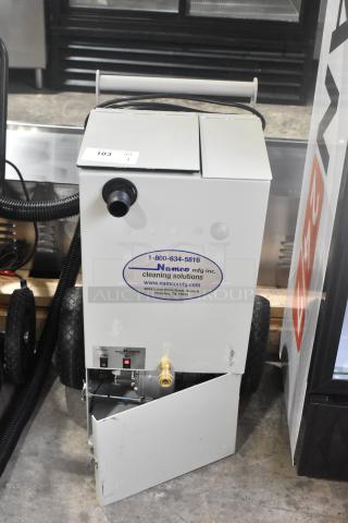 Brand new Namco Scooter Cub 4115 carpet extractor, model MDR-9CP, 6-gallon, 115V, 1-phase; missing hose, minor scratches.