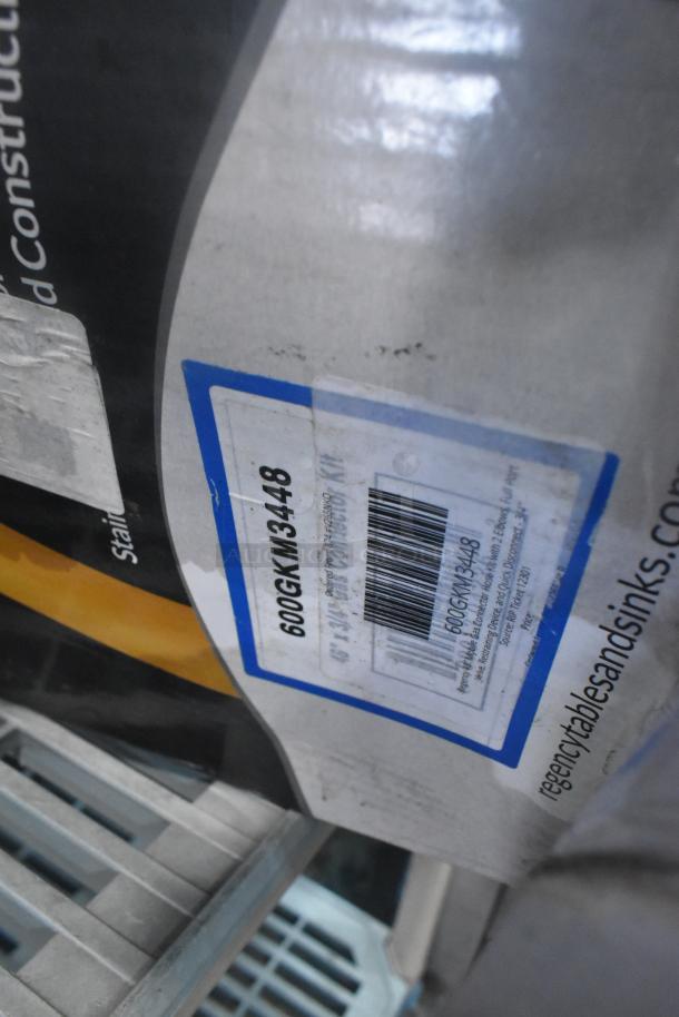 BRAND NEW SCRATCH AND DENT! Regency 48" Mobile Gas Connector Hose Kit 600GKM3448, packaging shows minor wear.