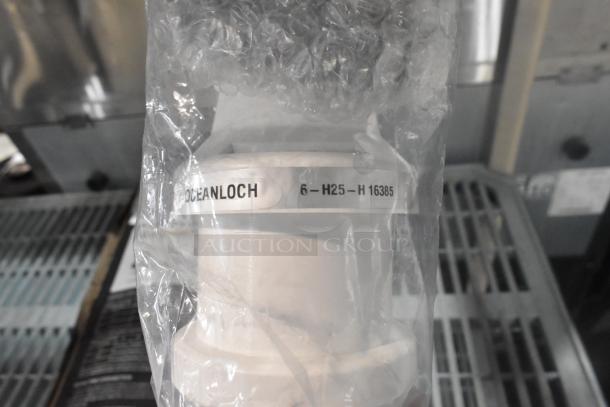 C Pure Oceanloch water filter inlet/outlet kit with nipple and pressure gauge, new, labeled "6-H25-H 16385".