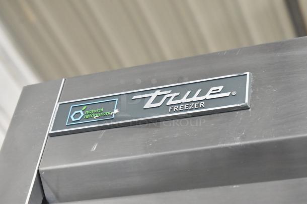 2023 True T-23F-HC stainless steel freezer, single door, poly coated racks, commercial casters, natural refrigerant label.