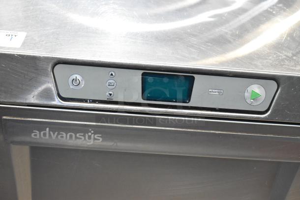 2020 Hobart LXER undercounter dishwasher, stainless steel, model LXER, Advansys label, good condition, digital controls.