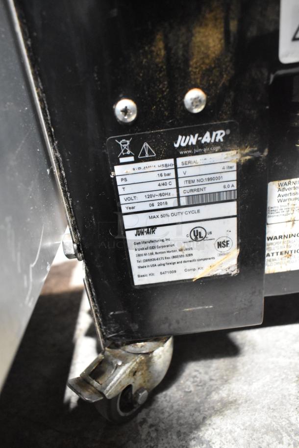 2018 Jun-Air 87R-4MN1-HSBHH Nitro Generator in stainless steel with commercial casters, 120V, 1 phase, NSF certified.