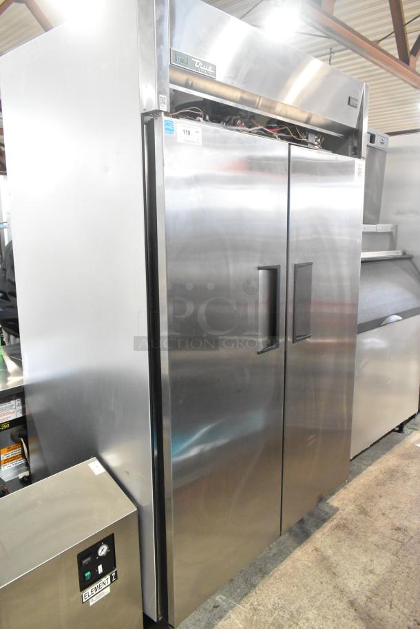 2022 True TG2R-2S-HC stainless steel 2-door commercial cooler, 115V. Features durable build, energy-efficient design.