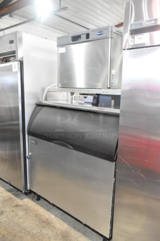 2024 Follett HMC1410WBT Stainless Steel Commercial Micro Chewblet Nugget Ice Machine on Ice-O-Matic Commercial Ice Bin. 208-230 Volts, 1 Phase. - Item #1223991