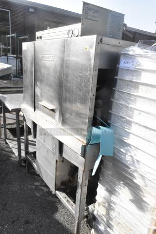 Hobart C44A Stainless Steel Commercial Floor Style Conveyor Dishwasher. 208 Volts, 3 Phase. - Item #1224003