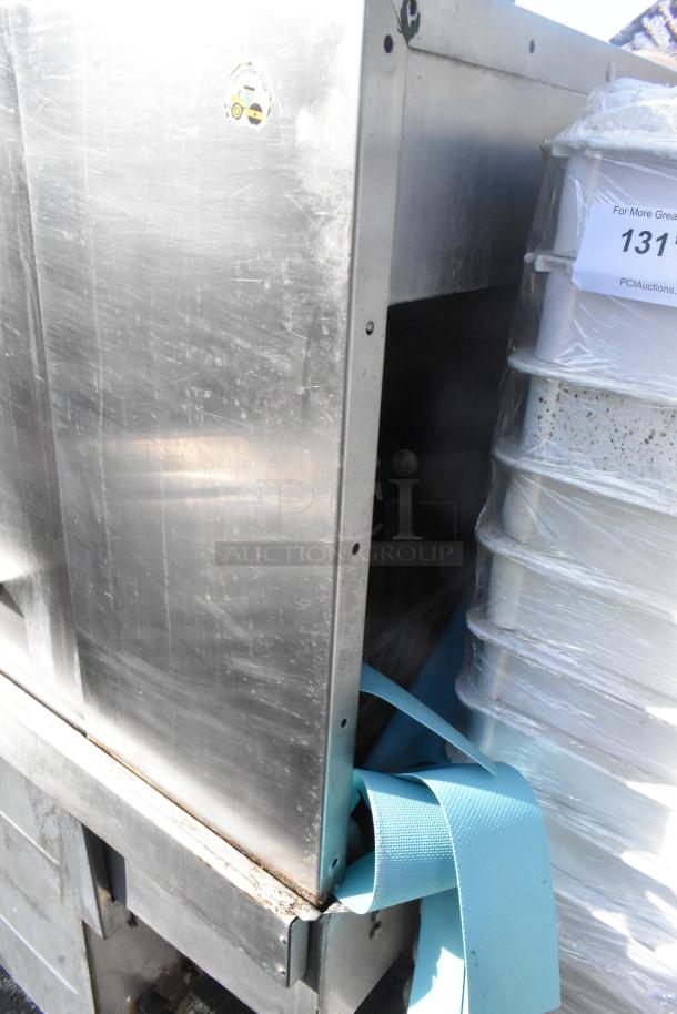 Hobart C44A stainless steel conveyor dishwasher, commercial floor style, 208 volts, 3 phase, in used condition.