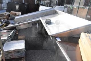 Stainless Steel L Shaped Right Side Dirty Side Dishwasher Table. - Item #1224006