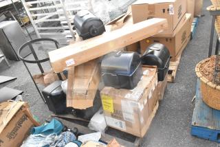 24 items including Marcal wall mount paper towel dispensers and boxed EG-1BK electric guitar. Various conditions.