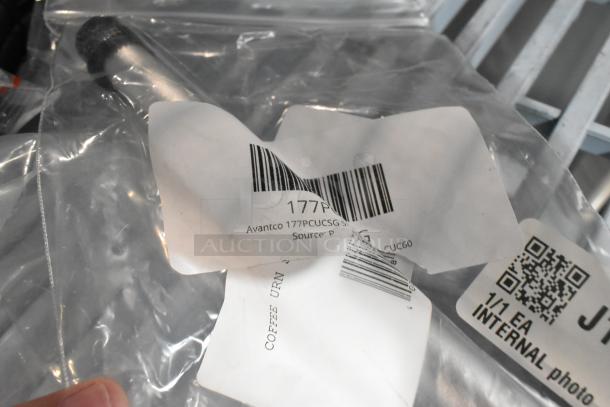 Brand new VacPak-It 186SVCAC280 power cord, Avantco 177PCUCTAP faucet, Avantco 177PCUCSG sight gauge, Hamilton Beach jar pad in packaging.