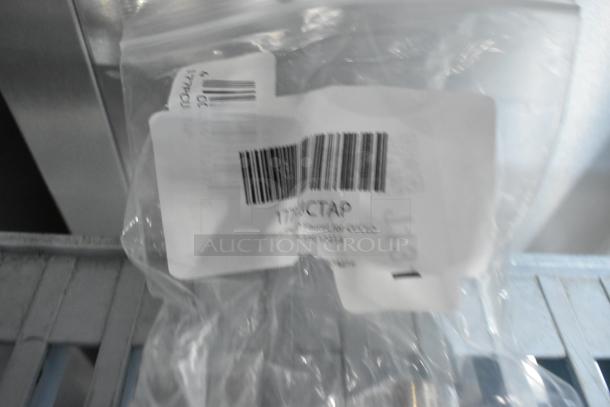 Plastic bag with barcode and label reading "177PCUCTAP" containing a new Avantco faucet for CUC60.
