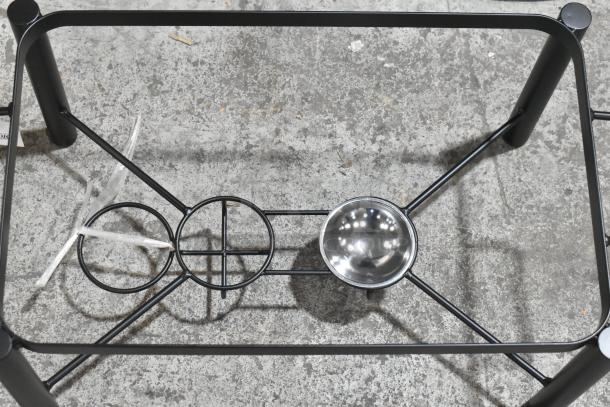 Brand new Acopa 8 Qt. wrought iron pillar chafer stand, full size, with scratch and dent condition.