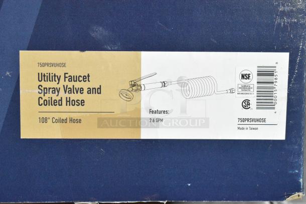 BRAND NEW 750PRSVUHOSE Waterloo Pet Grooming 2.6 GPM angled spray valve with 9' polyurethane hose. Scratch and dent.