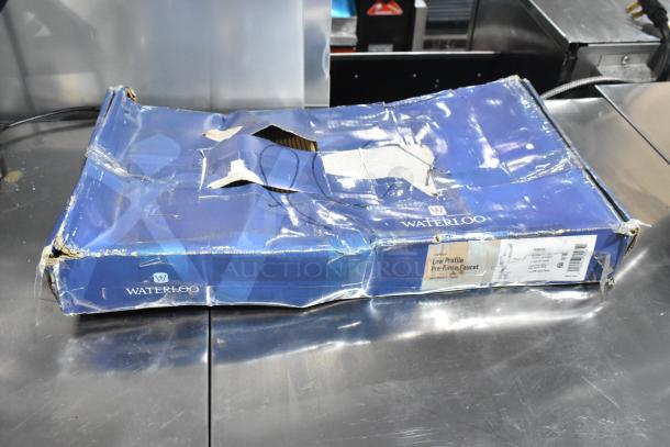 Damaged box of Waterloo 750PRDL46 Low Profile Pre-Rinse Faucet, brand new, with 1.15 GPM and 4" centers.